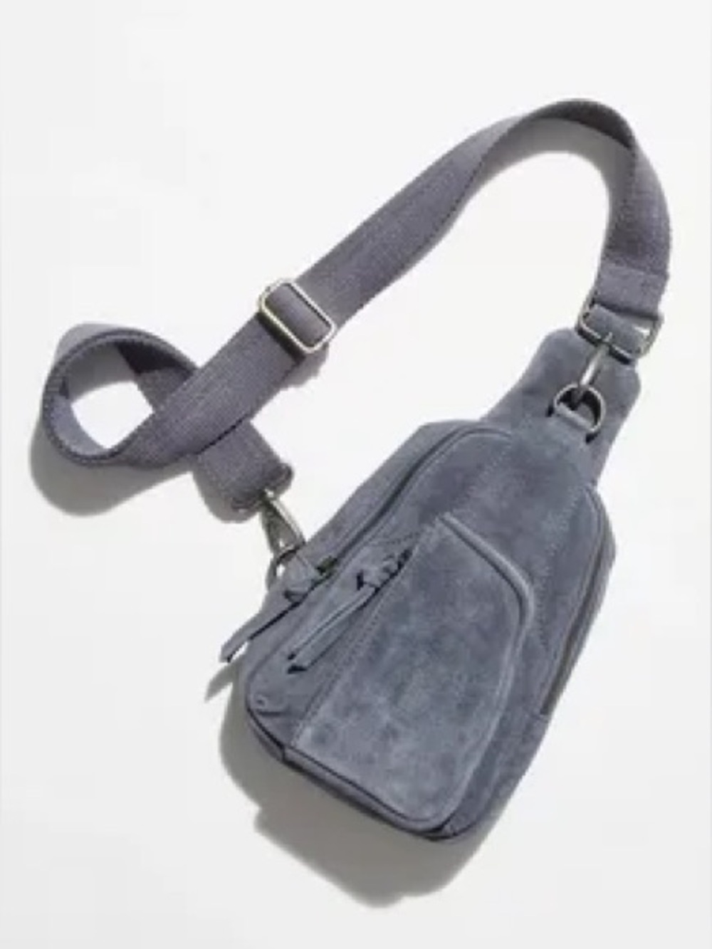 Free People Gray/Blue Suede Sling Belt Bag